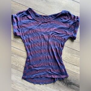 Forever 21 Purple and Blue Striped Blouse